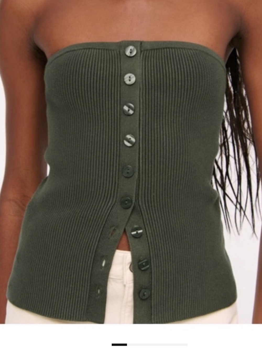 Abercrombie Ottoman Button-Front Tube Top Top